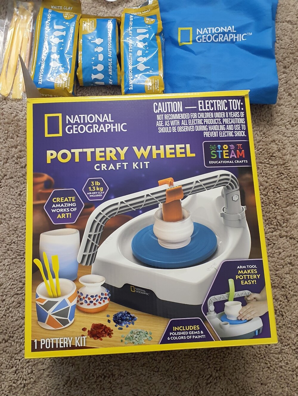 National Geographic Pottery Wheel for Kids – Complete Kit for Beginners Open Box